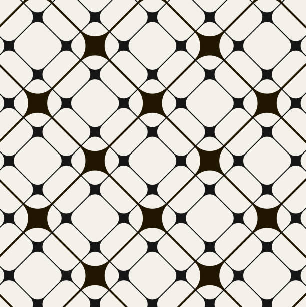 schwarz und weiß abstrakte muster hintergrund - repeating tile stock-grafiken, -clipart, -cartoons und -symbole
