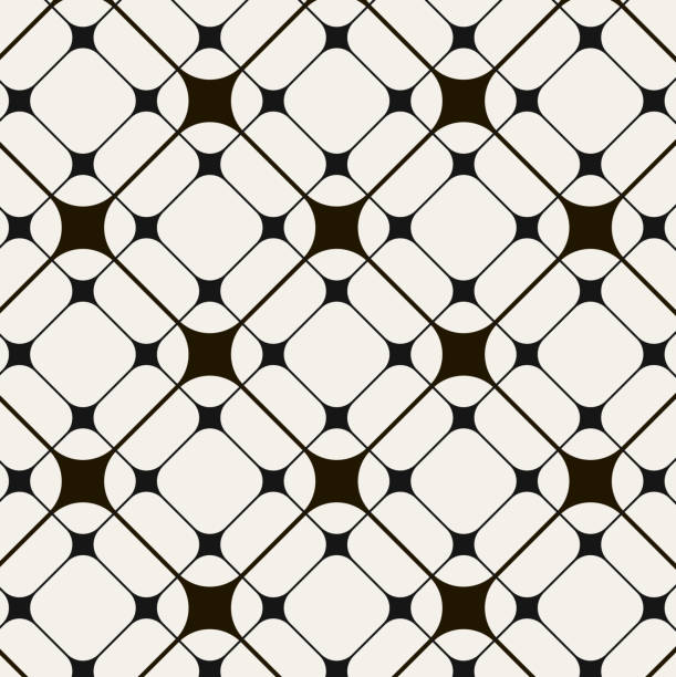 черный и белый абстрактный узор фон - repeating tile stock illustrations