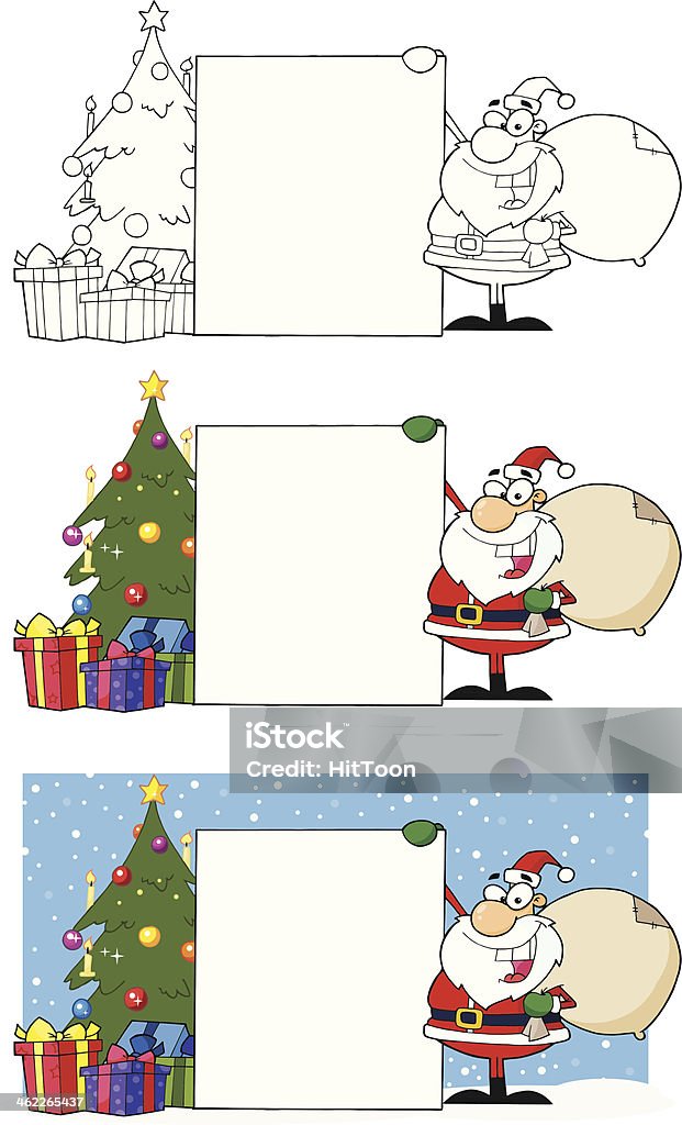 Collection Of Santa Showing A Blank Sign Similar Illustrations: Bag stock vector