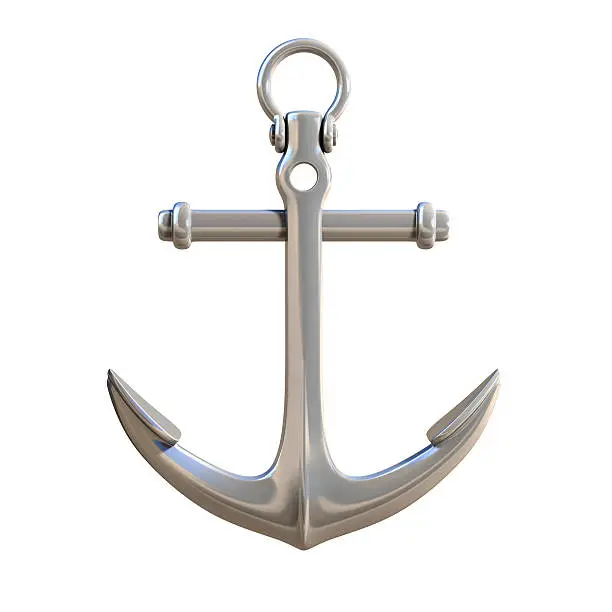 anchor on white background 3d illustration