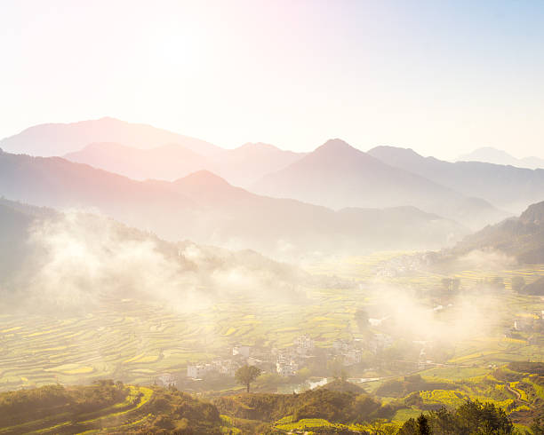 istock fog and cloud mountain valley landscape, china 462268603