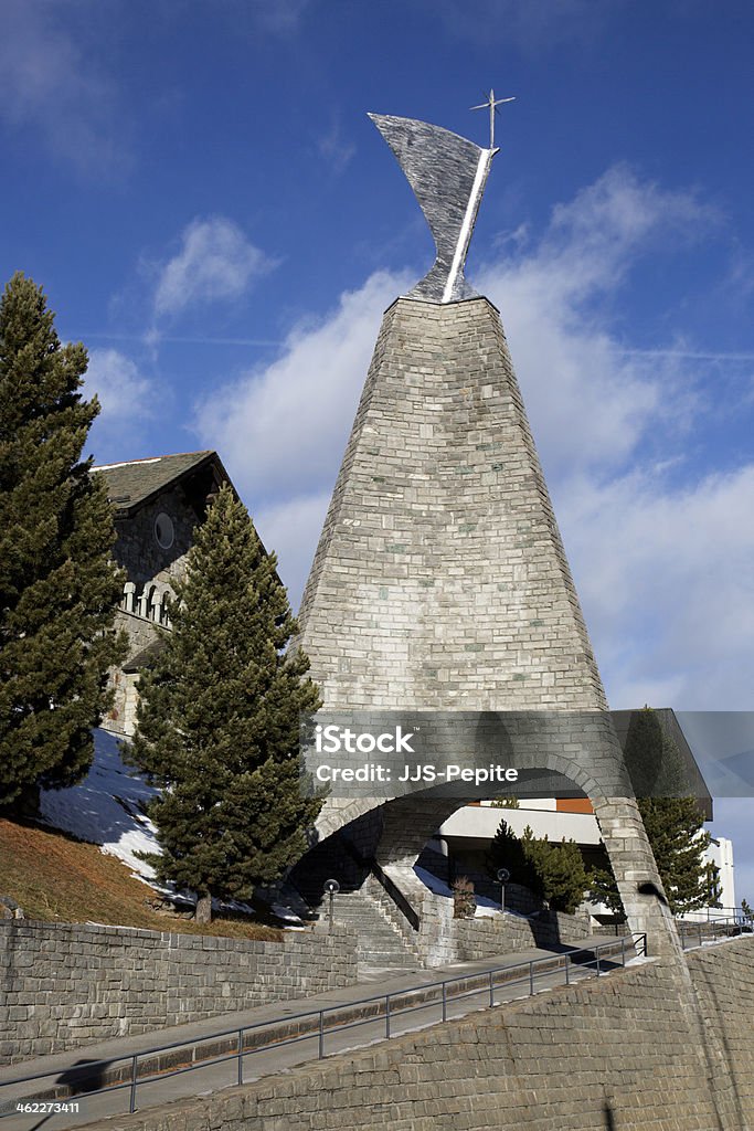 St Mauricius Katoliczka Kościół, St. Moritz Dorf, Szwajcaria. - Zbiór zdjęć royalty-free (Alpy)