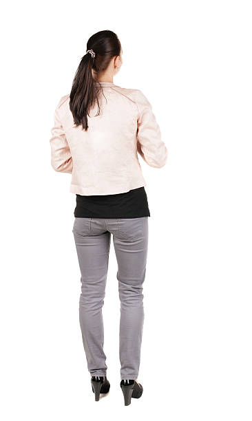 istock back view of standing young beautiful  brunette woman. 462274965