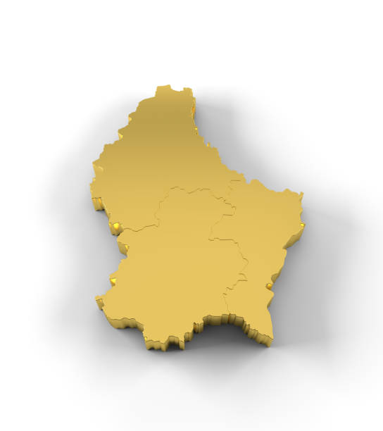 istock Luxembourg map 3D gold with states and clipping path 462277381