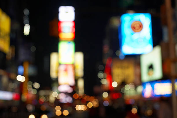istock Blurred Illuminated Street At Night 462279347