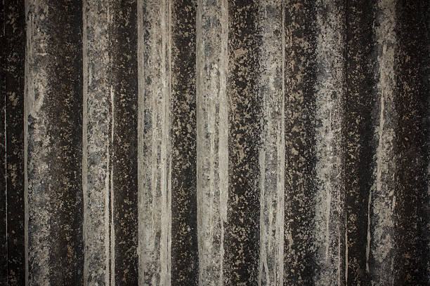 istock Old vertical gray asbestos roof background 462280853