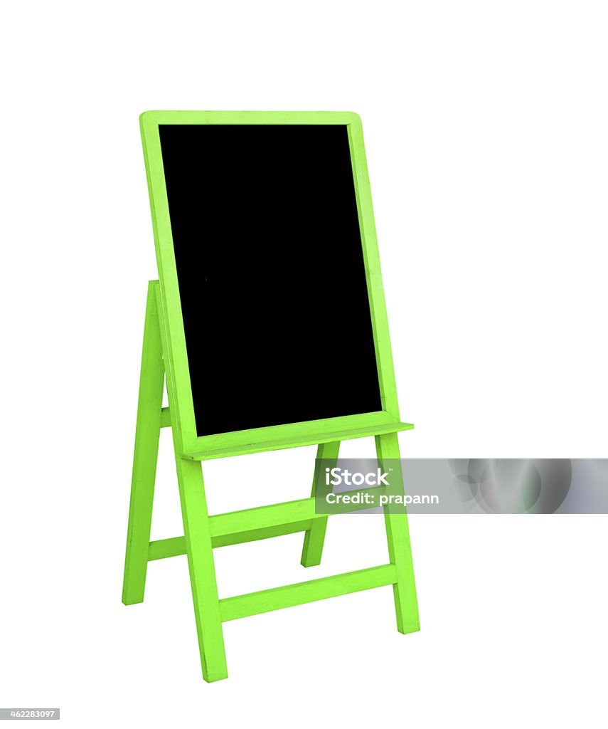 green frame black board is on white background Advertisement Stock Photo