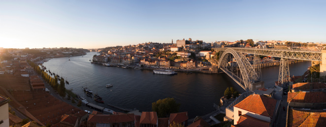 view of old city of Porto, Portugal and Douro River