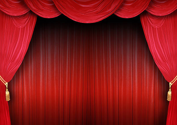 Stage backdrop of a theater stock photo