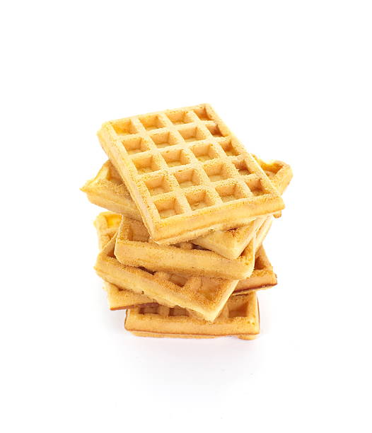 istock Sweet waffles isolated on white 462287291