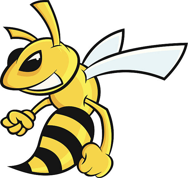 illustrations, cliparts, dessins animés et icônes de mad hornet - stinging