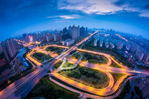 istock Modern city, a busy overpass 462294669