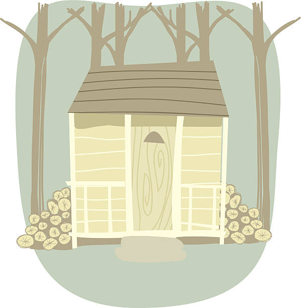 Cabin in the Woods vector art illustration