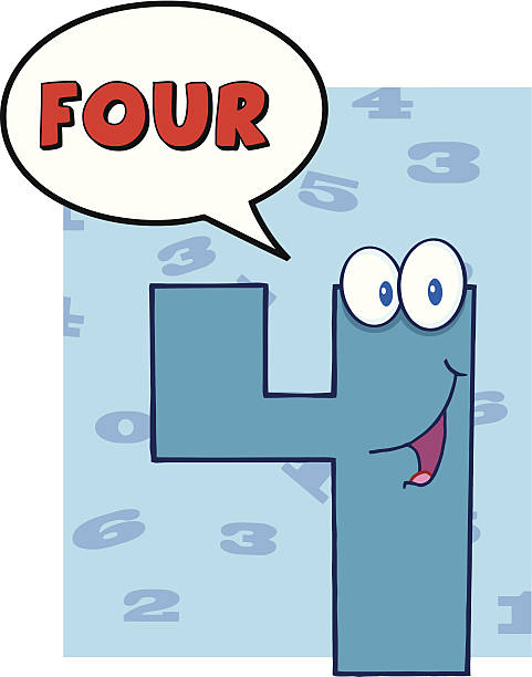 Creative Number 4 Number 4 Clipart