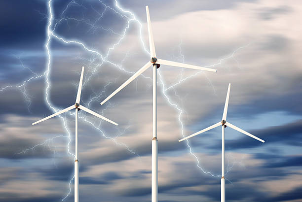 istock Green renewable energy concept - wind generator turbines in sky 462301603