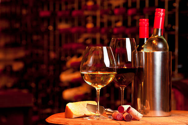 istock Tasting wine and cheese in an underground cellar 462303281