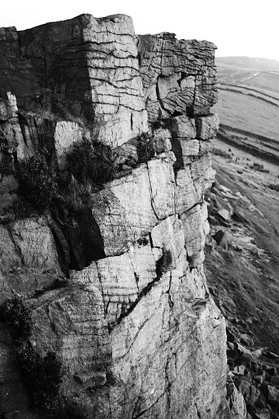 Windgather escalada de rochas no Peak District National Park, Inglaterra - foto de acervo