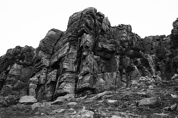 Windgather escalada de rochas no Peak District National Park, Inglaterra - foto de acervo