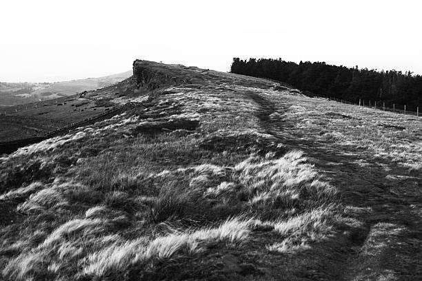 Windgather rocks no Peak District National Park, Inglaterra - foto de acervo