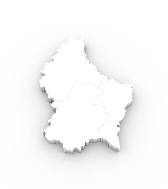 istock Luxembourg map 3D white with states and clipping path 462306497