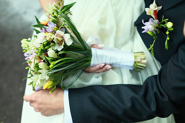 bridal bouquet stock photo