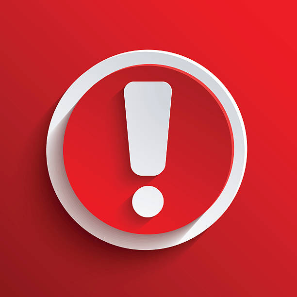A white exclamation point with red circle Vector red circle icon. Eps10 alarm keypad stock illustrations