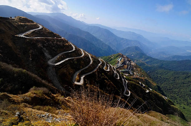 istock Curvy roads between China and India, Sikkim 462310701