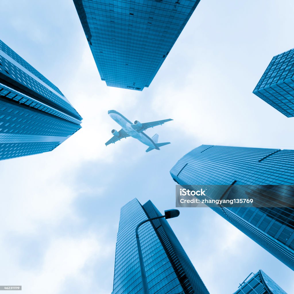 Office Aircraft through the office, in Shanghai, China Architecture Stock Photo