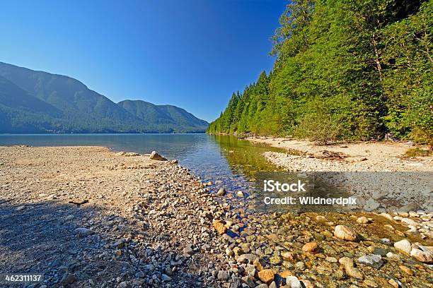 Mountain Lake In Morning Shadows Stock Photo - Download Image Now - Alouette Lake, Awe, Beauty In Nature
