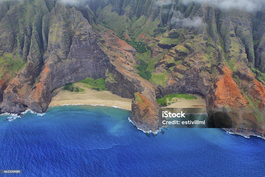 Aerial views Kauai island west coast Aerial View Stock Photo