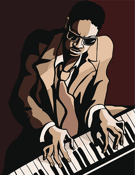 afro american jazz pianist - dixieland stock-grafiken, -clipart, -cartoons und -symbole