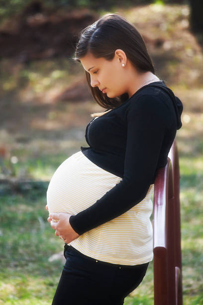 istock Pregnant woman in nature 462325845