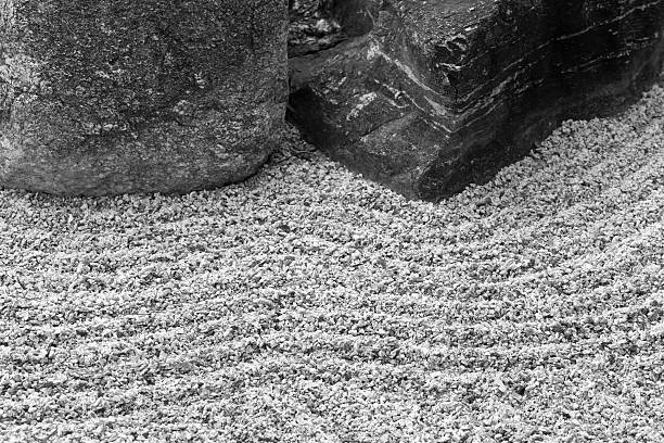 Classic rock accents in Zen garden