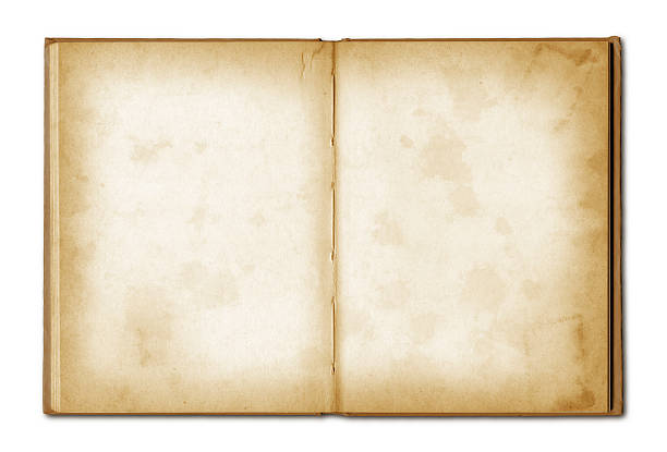 old grunge open notebook old grunge open notebook isolated on white with clipping path open photos stock pictures, royalty-free photos & images