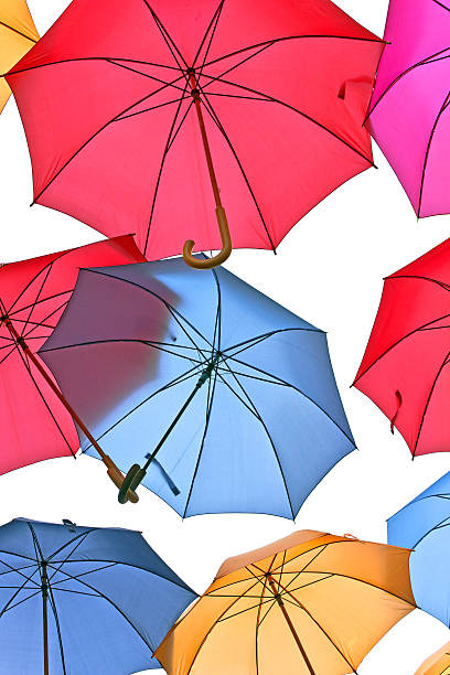 istock Colorful umbrellas over sky 462331869