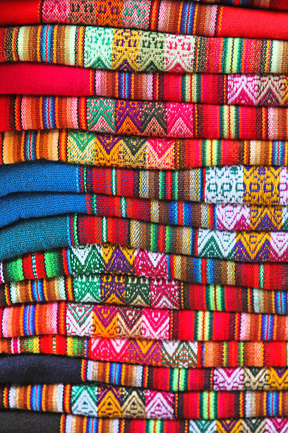 istock South American handmade colourful fabric, Peru. 462333267