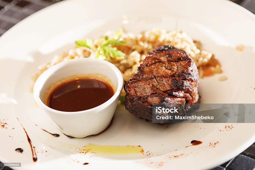 steak with sauce Appetizer Stock Photo