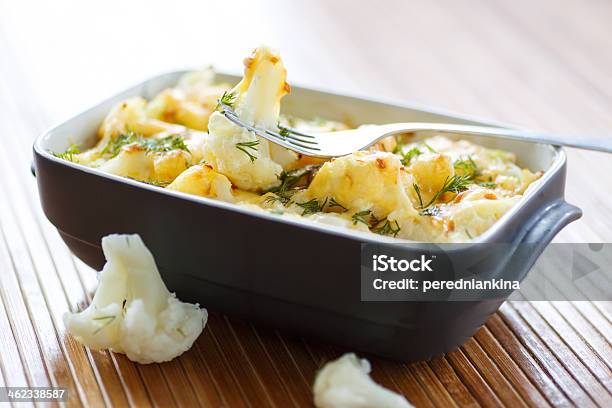 Cauliflower Baked With Egg And Cheese Stock Photo - Download Image Now - Cauliflower, Cheese, Baked