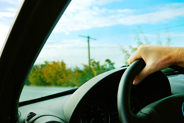 istock Adult man is driving his car 462343477