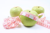 Apples and measuring tape