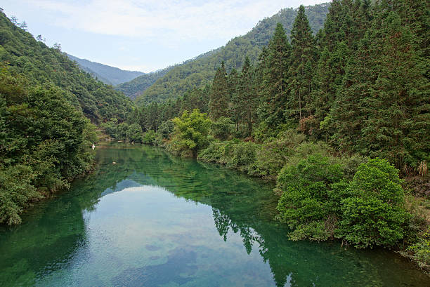 Canyon in Wuyishan Mountain, Fujian province, China stock photo