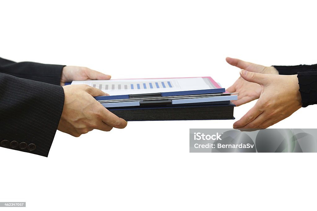 Handing File Folder, teamwork concept Handing File Folder ,teamwork concept Document Stock Photo