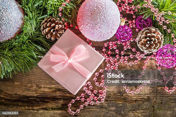 Pink Christmas Composition Stock Photo - Download Image Now - Branch - Plant Part, Celebration, Christmas