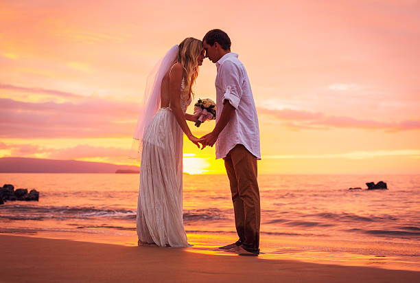 istock Bride and Groom, Enjoying Amazing Sunset 462354169