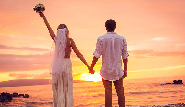 istock Bride and Groom, Enjoying Amazing Sunset 462354179