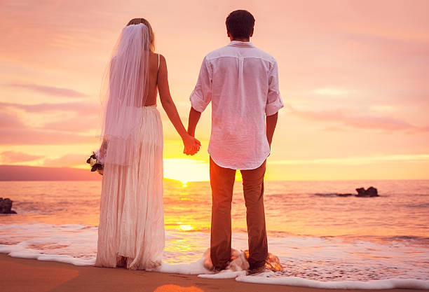 istock Bride and Groom, Enjoying Amazing Sunset 462354185