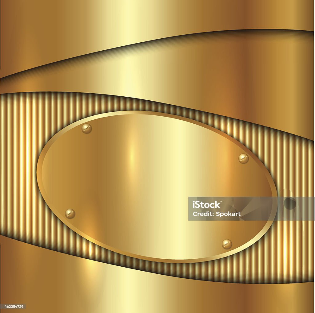 Vector metallic gold decorative background Vector metallic gold decorative  background with oval plate Abstract stock vector