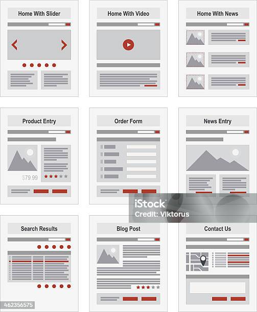 Internet Site Map Navigation Structure Prototype Stock Illustration - Download Image Now - Website Wireframe, Web Page, Plan - Document