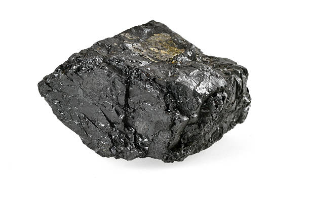 istock Piece of coal isolated on white 462356749