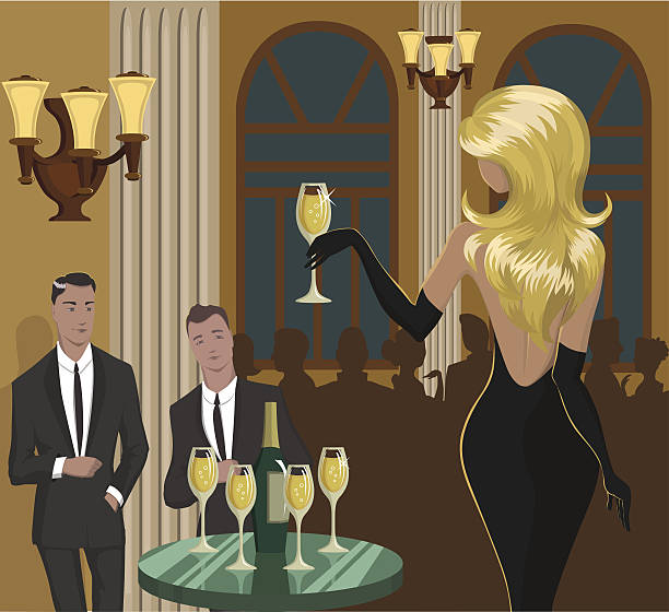 ilustraciones, imágenes clip art, dibujos animados e iconos de stock de evento social - femme fatale